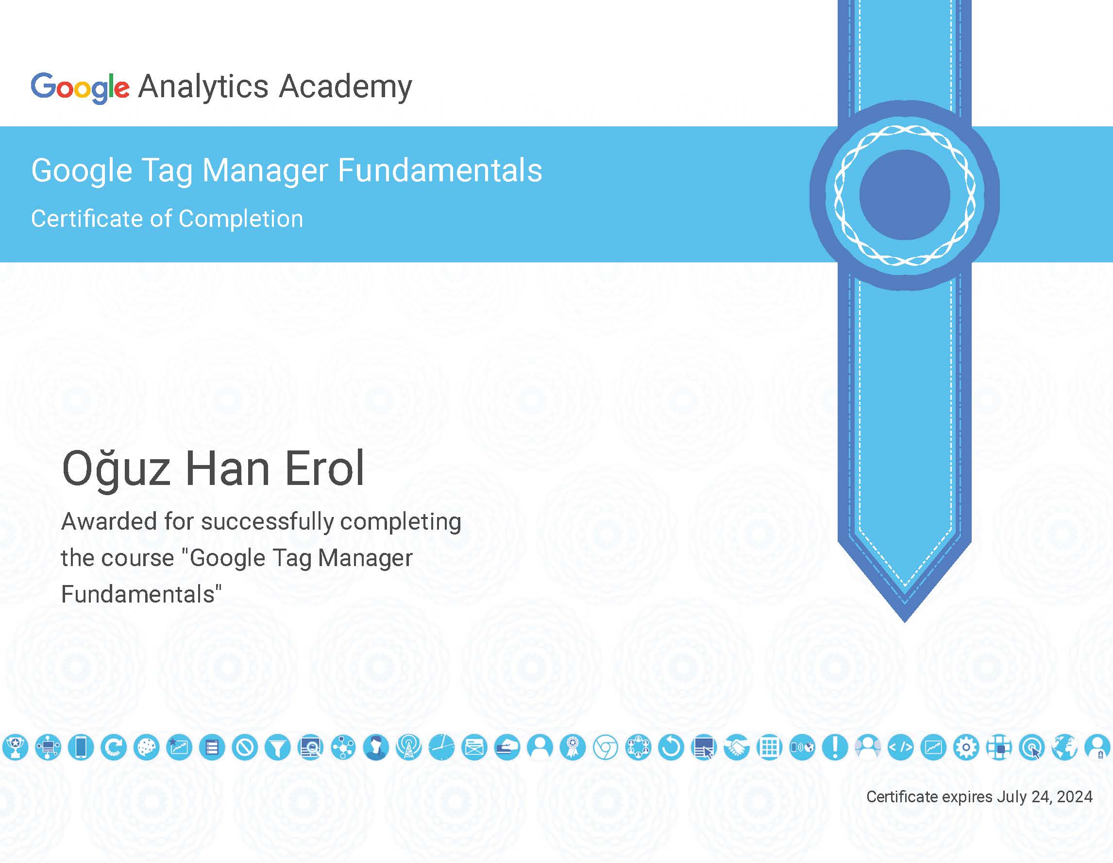 Google Tag Manager Sertifikası — Oğuz Erol