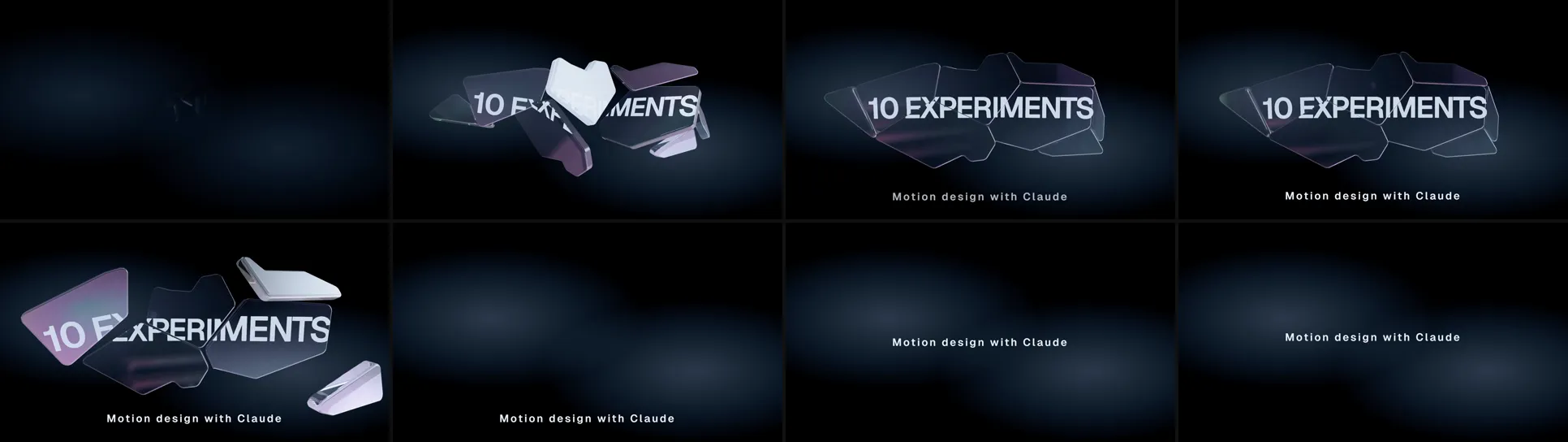 Series opener: personalising a ready-made block: eight evenly spaced frames from the video