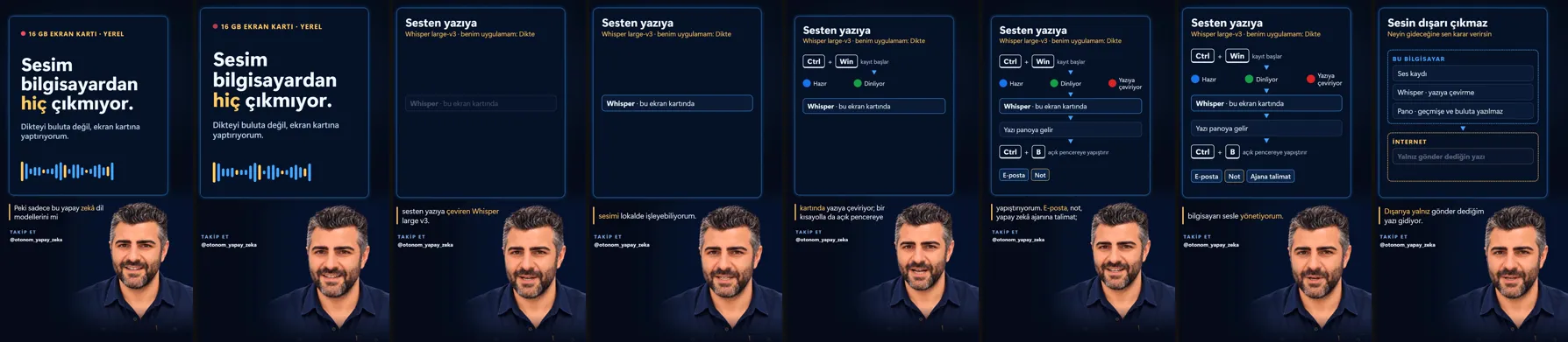 Uzun videodan reel: videosundan eşit aralıklı sekiz kare